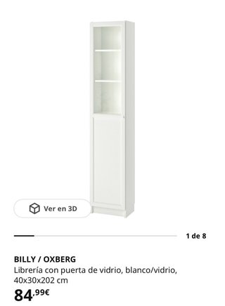 Estantería Billy Oxberg Blanca/Vidrio