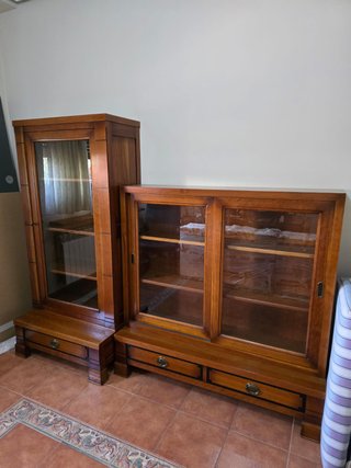 Mueble salón cerezo macizo | Vitrinas con aparador