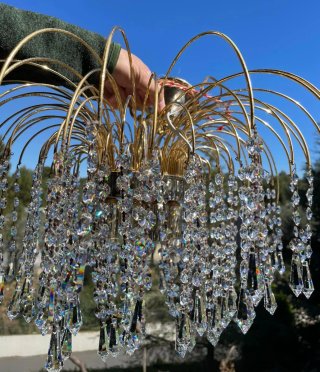 Lámpara techo de cristales Strass Swarovski. 60cms
