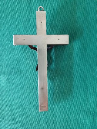 Antiguo Crucifijo de Madera y Metal