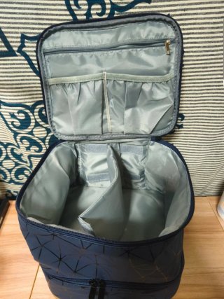 Bolsa de Maquilhagem Dupla Azul