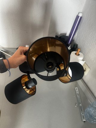 Lámpara de techo negra 3 focos