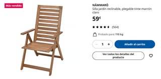 Silla exterior reclinable Ikea NÄMMARÖ