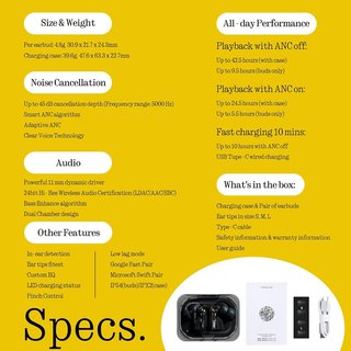 Nothing Ear (a) auriculares Bluetooth ANC 42,5h