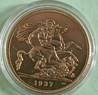 Moneda Oro George VI 1937 D.G.BR.OMN.REX
