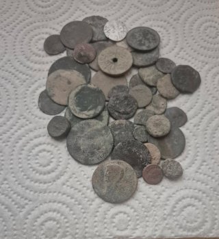 Lote de monedas plata y cobre