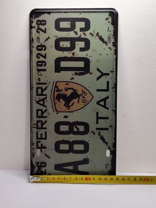 Targa Metallo Ferrari 30x15cm