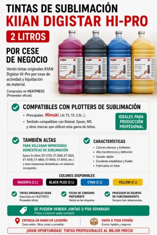 Tintas Sublimación KIIAN Digistar Hi-Pro 2L