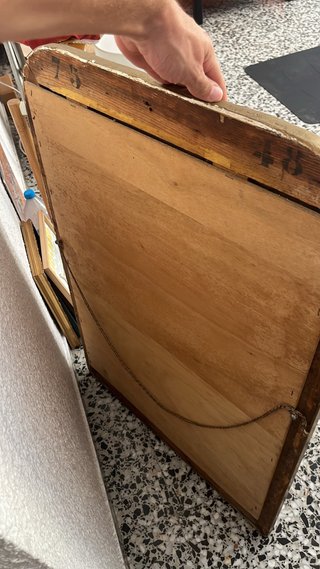 Espejo Antiguo Siglo XIX - Marco Madera Dorada