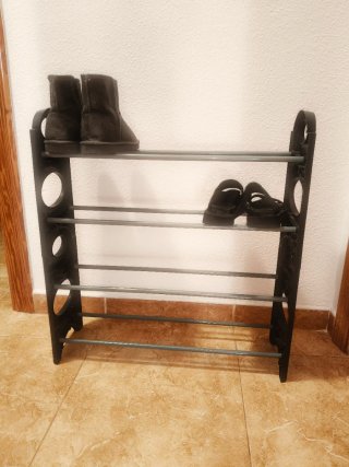 Zapatero 4 Niveles Negro y Gris
