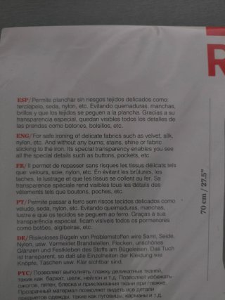 Paño para planchar Rayen 100% algodón
