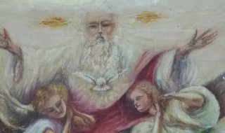 Oleo antiguo de "El Padre Eterno".