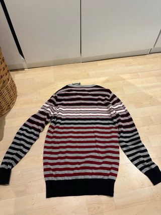 Jersey rayas hombre/chico gris y rojo