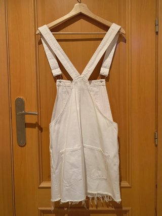 Peto vaquero blanco Bershka