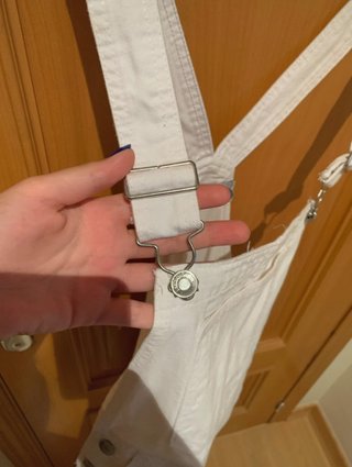 Peto vaquero blanco Bershka