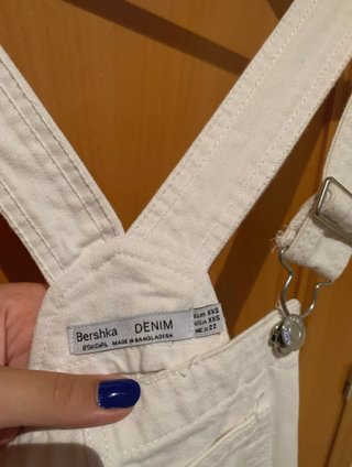Peto vaquero blanco Bershka