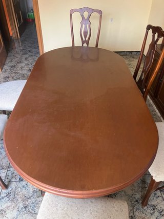Conjunto mesa extensible y 6 sillas