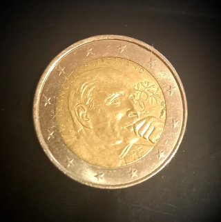 Moneda 2 euros Francia Mitterrand