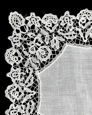 Pañuelo antiguo encaje Honiton