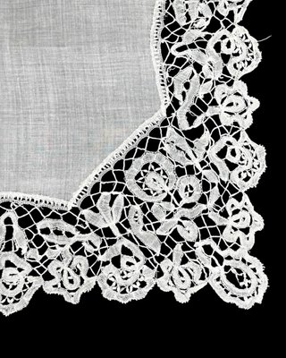 Pañuelo antiguo encaje Honiton