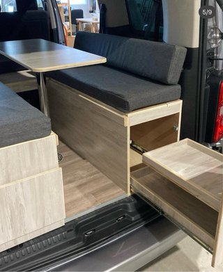 Módulo camper cama + salón furgoneta