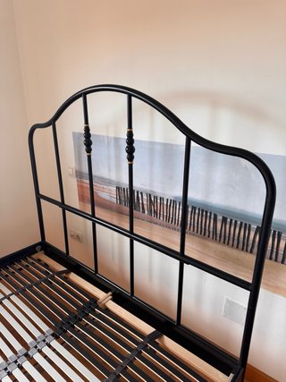 Cama Matrimonio/Doble Metal Negra