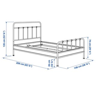 Cama Matrimonio/Doble Metal Negra