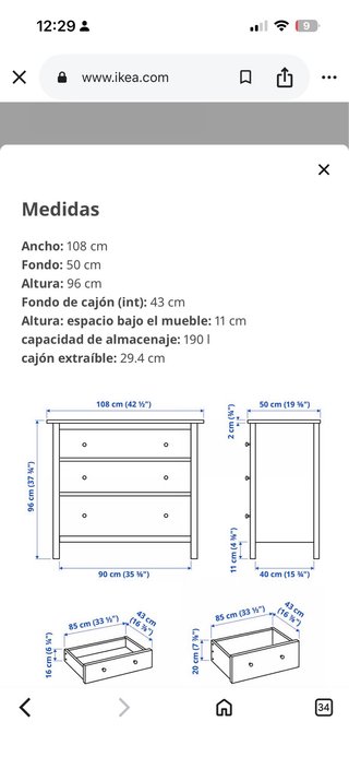 Cómoda HEMNES Ikea Blanca