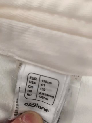 Kimono Karate/Judo Blanco Talla 130 cm