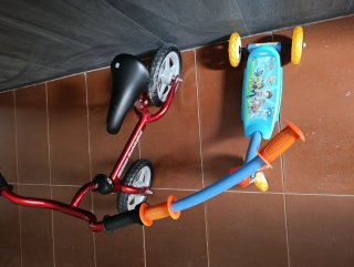 Bici sin pedales y patinete 2-3 años