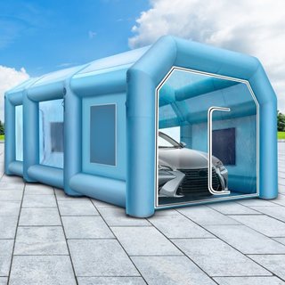 Carpa Inflable 792.5 x 457.2 x 304.8 cm Carpa Inflable para Spray Carpa Inflable para Pintura Carpa para Pintura de Autos Gran Estación de Trabajo Tela Oxford 210D con 2 Ventiladores