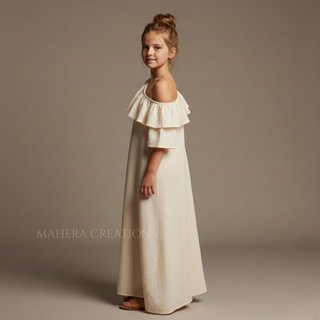 Vestido lino niña malva/lila 7 años