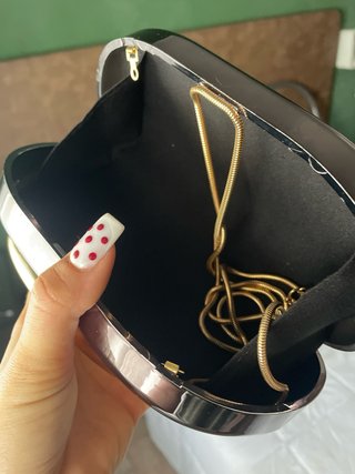 Bolso de fiesta marrón y dorado