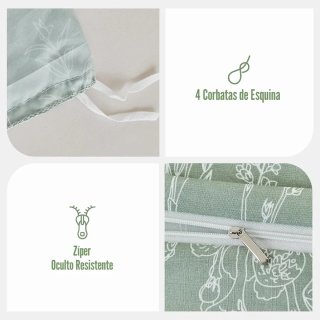 Juego Funda Nórdica Tokokimo 4 Piezas Verde Sage