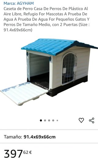 Caseta Perro Mediano/Grande Plástico