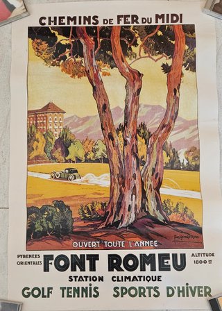 Póster Vintage Font-Romeu Chemins de Fer du Midi