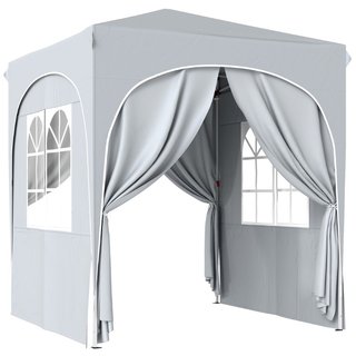 Gazebo Pieghevole 2x2 m Regolabile con 4 Pareti La