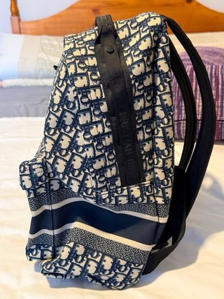 Mochila Christian Dior Monogram Azul y Blanca