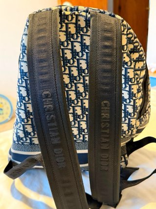 Mochila Christian Dior Monogram Azul y Blanca