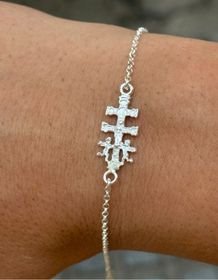 Pulsera Cruz de Caravaca Plata de Ley