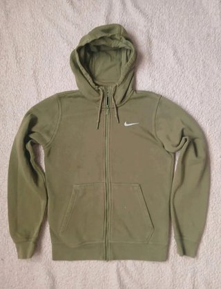 Felpa Nike con zip e cappuccio verde oliva /