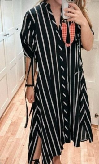 Vestido rayas blanco y negro Talla única.