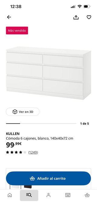 Cómoda 6 cajones blanca Ikea