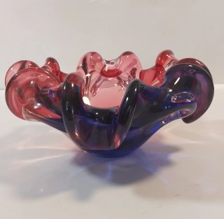 Ciotola Vetro Murano Rosso Blu