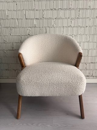 2 Butacas Zara Home Bouclé Madera Beige