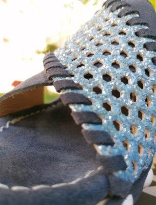 Sandalias Cressy Azul y Plata Talla 39