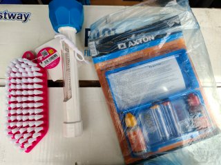Kit Análisis piscinas, termómetro y cepillo
