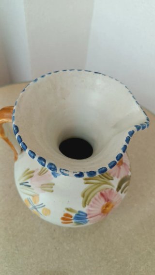 Jarrón de cerámica Talavera multicolor