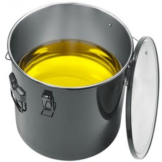 Cubo de Grasa para Freír, Caddy de Desecho de Aceite de 10 Gal, Cubo de Aceite de Acero Inoxidable con Recubrimiento a Prueba de Óxido, Contenedor de Transporte de Aceite con Tapa, Clips de Bloque...