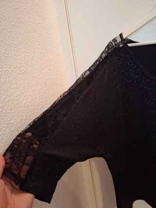 Blusa Kiabi negra con encaje talla única